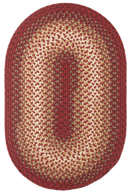 Rhody Rug Twin River TR42 Red Multi Braided Rug - Oval