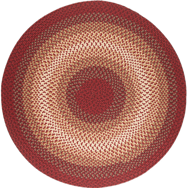 Rhody Rug Twin River TR42 Red Multi Braided Rug - Round
