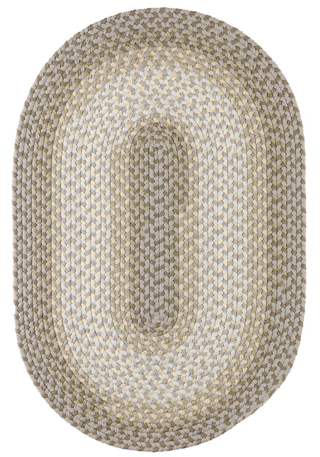 Rhody Rug Twin River TR62 Frosty Multi Braided Rug - Oval