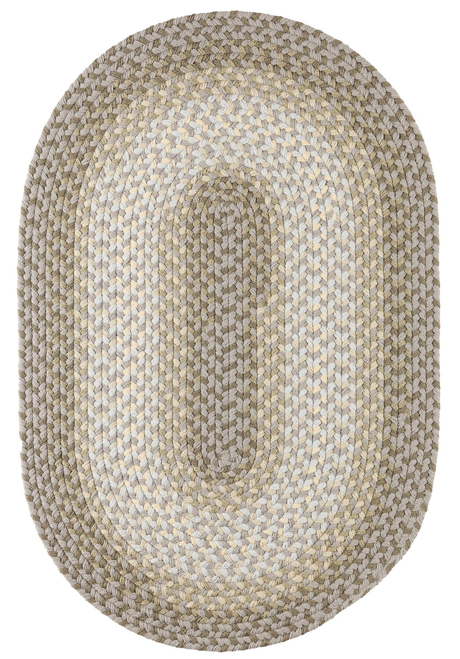 Rhody Rug Twin River TR62 Frosty Multi Braided Rug - Oval