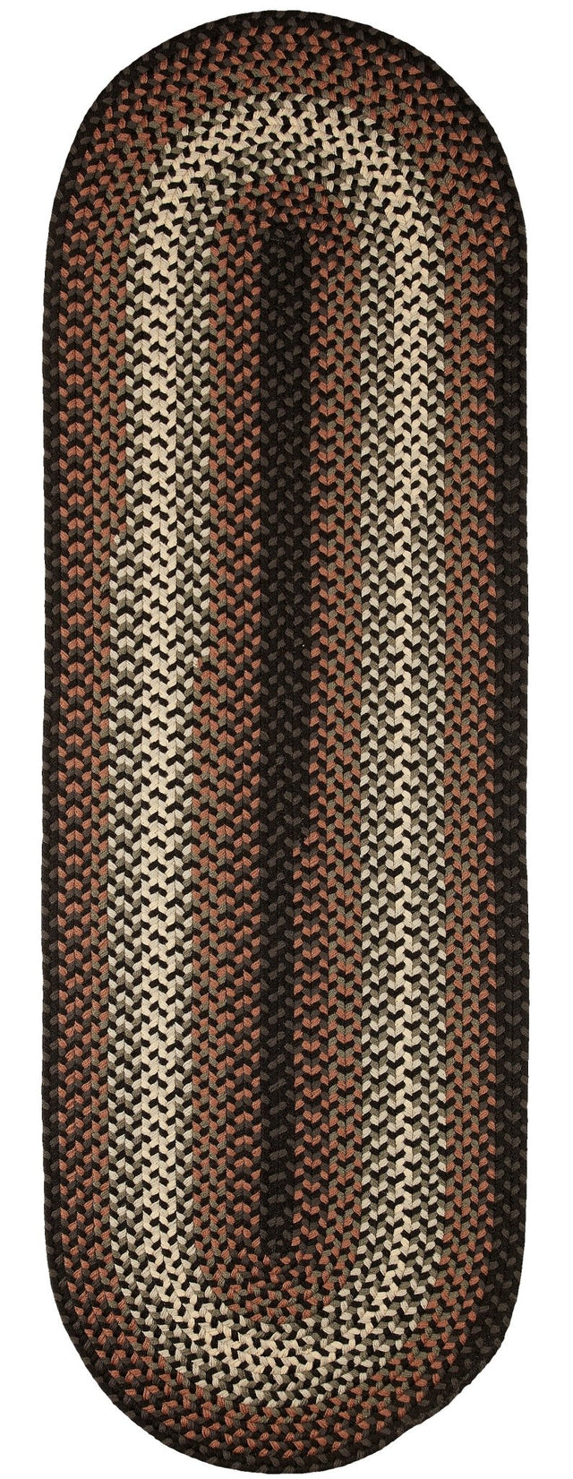 Rhody Rug Twin River TR82 Black Multi Braided Rug - Runner