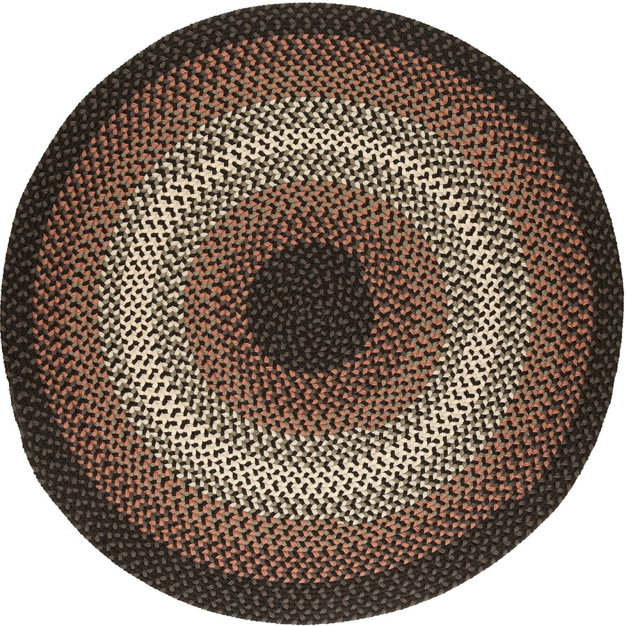 Rhody Rug Twin River TR82 Black Multi Braided Rug - Round