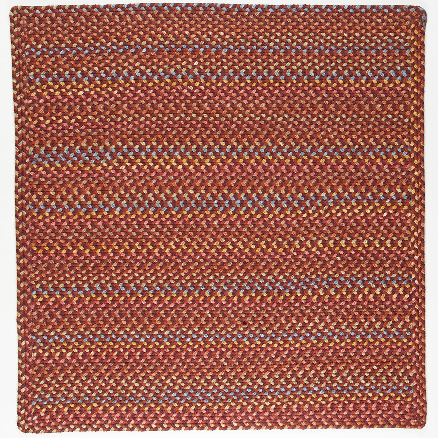Rhody Rug Woodstock WO41 Maroon Braided Rug - Square