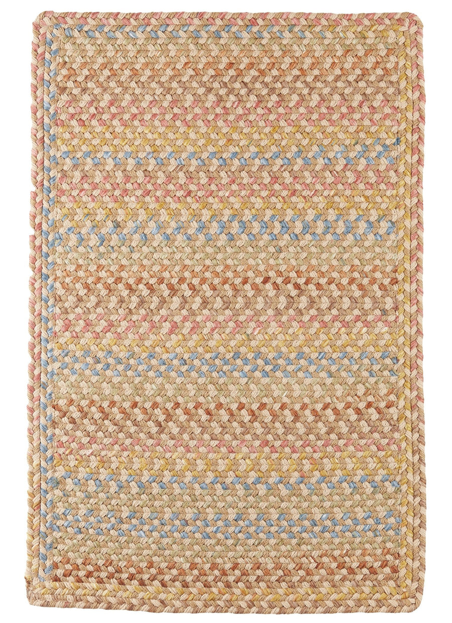 Rhody Rug Woodstock WO51 Khaki Braided Rug - Rectangular