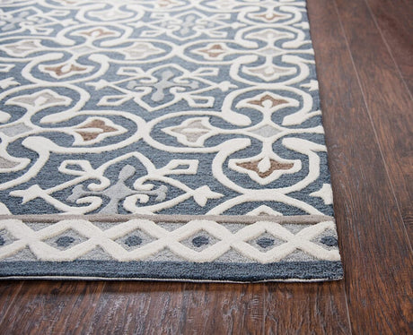 Rizzy Opulent Ou574A Blue Gray, Natural, Taupe, Gray Rugs.