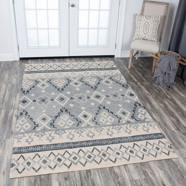 Rizzy Opulent Ou935A Natural, Gray, Dark Gray Rugs.