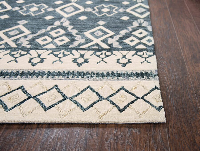 Rizzy Opulent Ou936A Natural, Gray, Dark Blue, Blue Rugs.