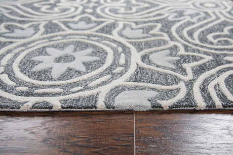 Rizzy Opulent Ou957A Gray, Light Gray, Natural Rugs.