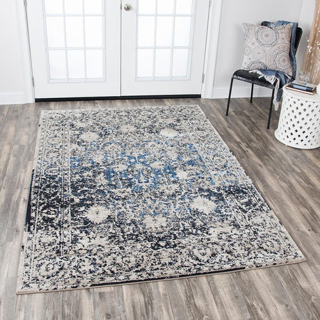 Rizzy Panache Pn6956 Taupe, Blue, Medium Blue, Dark Blue Rugs.