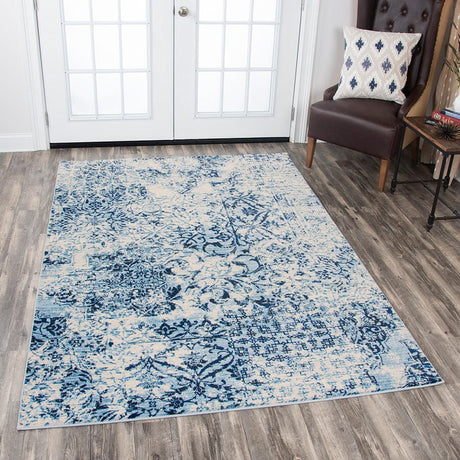 Rizzy Panache Pn6959 Ivory, Blue, Dark Blue Rugs.