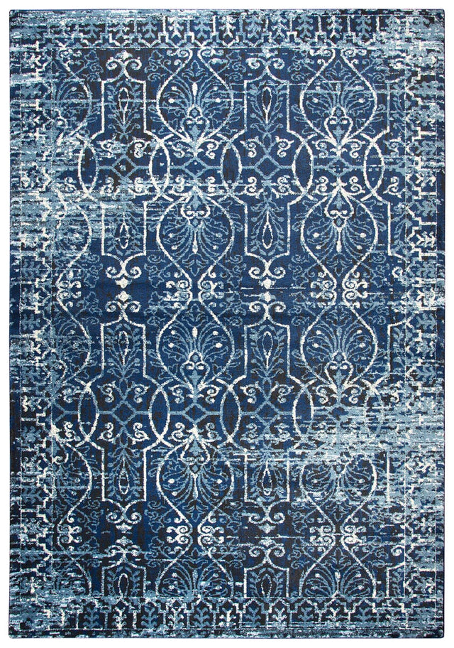 Rizzy Panache Pn6964 Dark Blue, Light Blue, Ivory, Black Rugs.