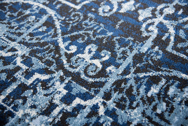 Rizzy Panache Pn6964 Dark Blue, Light Blue, Ivory, Black Rugs.