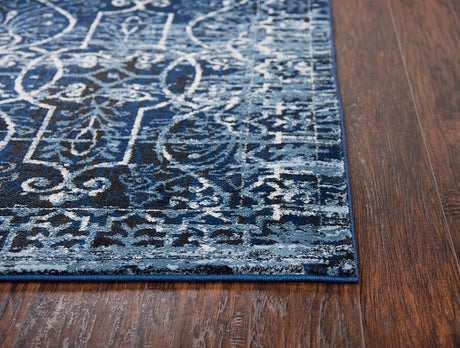 Rizzy Panache Pn6964 Dark Blue, Light Blue, Ivory, Black Rugs.