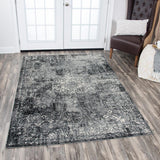 Rizzy Panache Pn6971 Gray, Dark Gray, Black, Ivory Rugs.