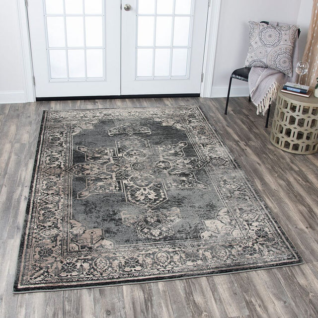 Rizzy Panache Pn6972 Gray, Black, Taupe, Natural, Ivory Rugs.