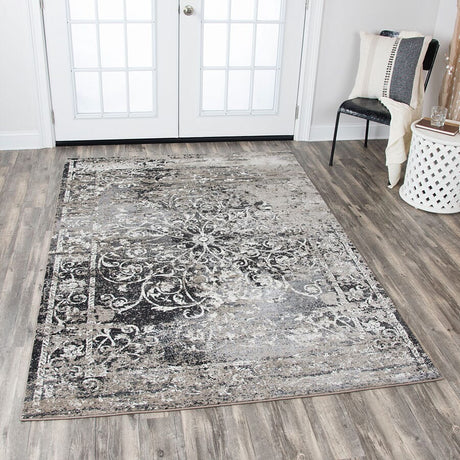 Rizzy Panache Pn6981 Taupe, Gray, Ivory, Black, Beige Rugs.