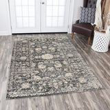 Rizzy Panache Pn6986 Gray, Dark Gray, Tan, Ivory, Black Rugs.