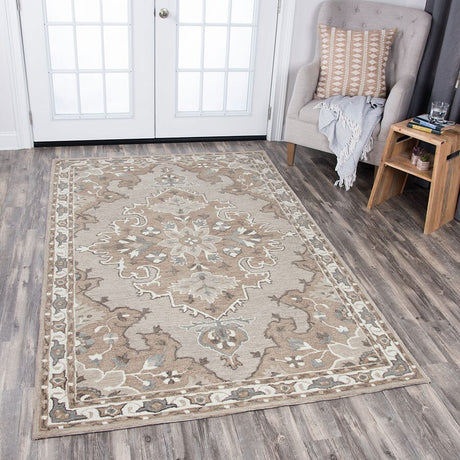 Rizzy Resonant Rs931A Tan, Dark Tan, Taupe, Gray, Ivory Rugs.