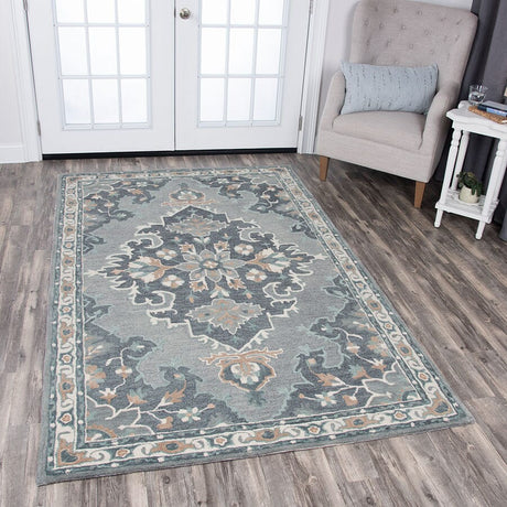 Rizzy Resonant Rs933A Gray, Light Gray, Dark Beige Rugs.