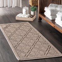 Nuloom Sheridan Textured Diamond Psko01C Beige Area Rug