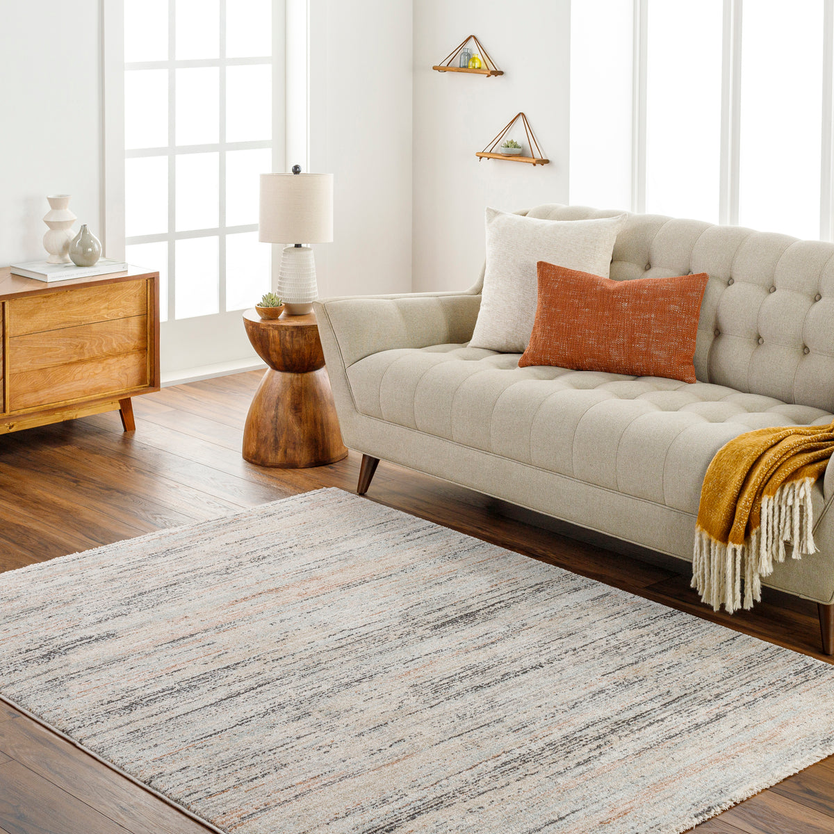 Surya Rojin Roj-2300 Ash, Metallic - Silver, Sage, Light Silver, Pewter Rug.