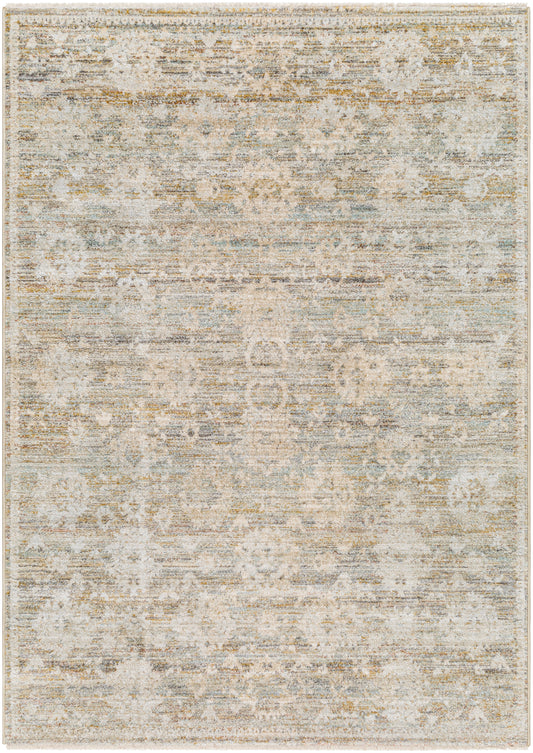 Surya Rojin Roj-2304 Ash, Slate Grey Taupe, Light Silver, Khaki, Sage, Metallic - Silver Area Rug