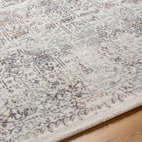 Surya Roma Rom-2403 Light Silver, Off-White, Pale Slate, Ash Rug.