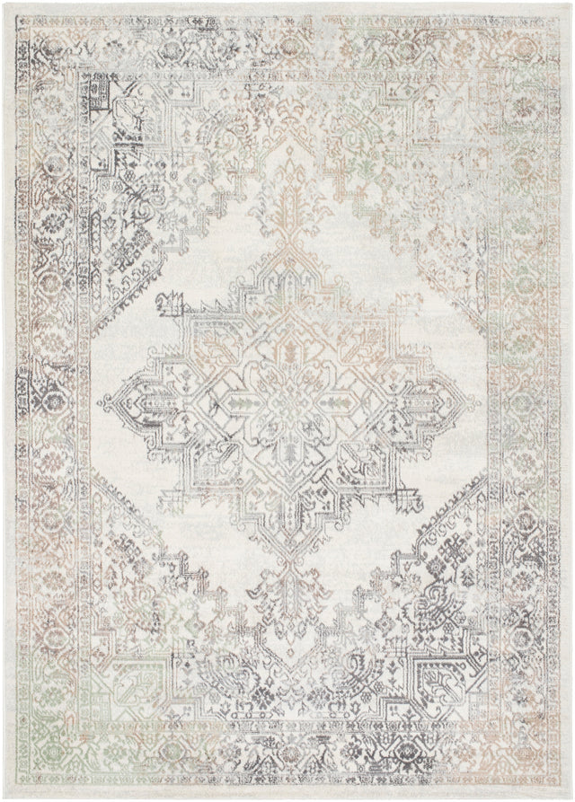 Surya Roma Rom-2405 Light Silver, Light Grey, Pale Slate, Silver, Metallic - Silver Rug.