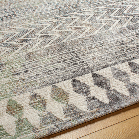 Surya Roma Rom-2406 Sterling Grey, Grey, Sage, Pewter, Nickel Rug.