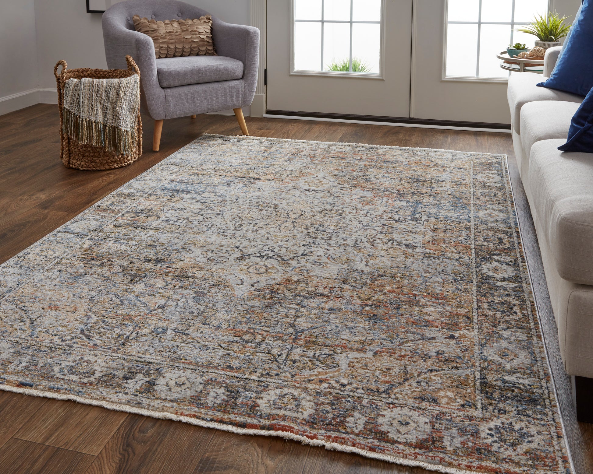 Feizy Kaia Kai39Gmf Tan/Orange/Blue Area Rug