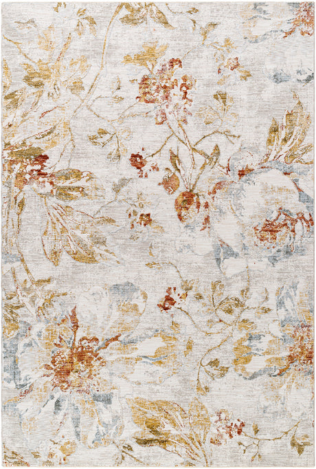 Surya Roseanne Rse-2302 Light Gray, Medium Gray, Mustard, Medium Brown, Light Blue, Rust Rug.