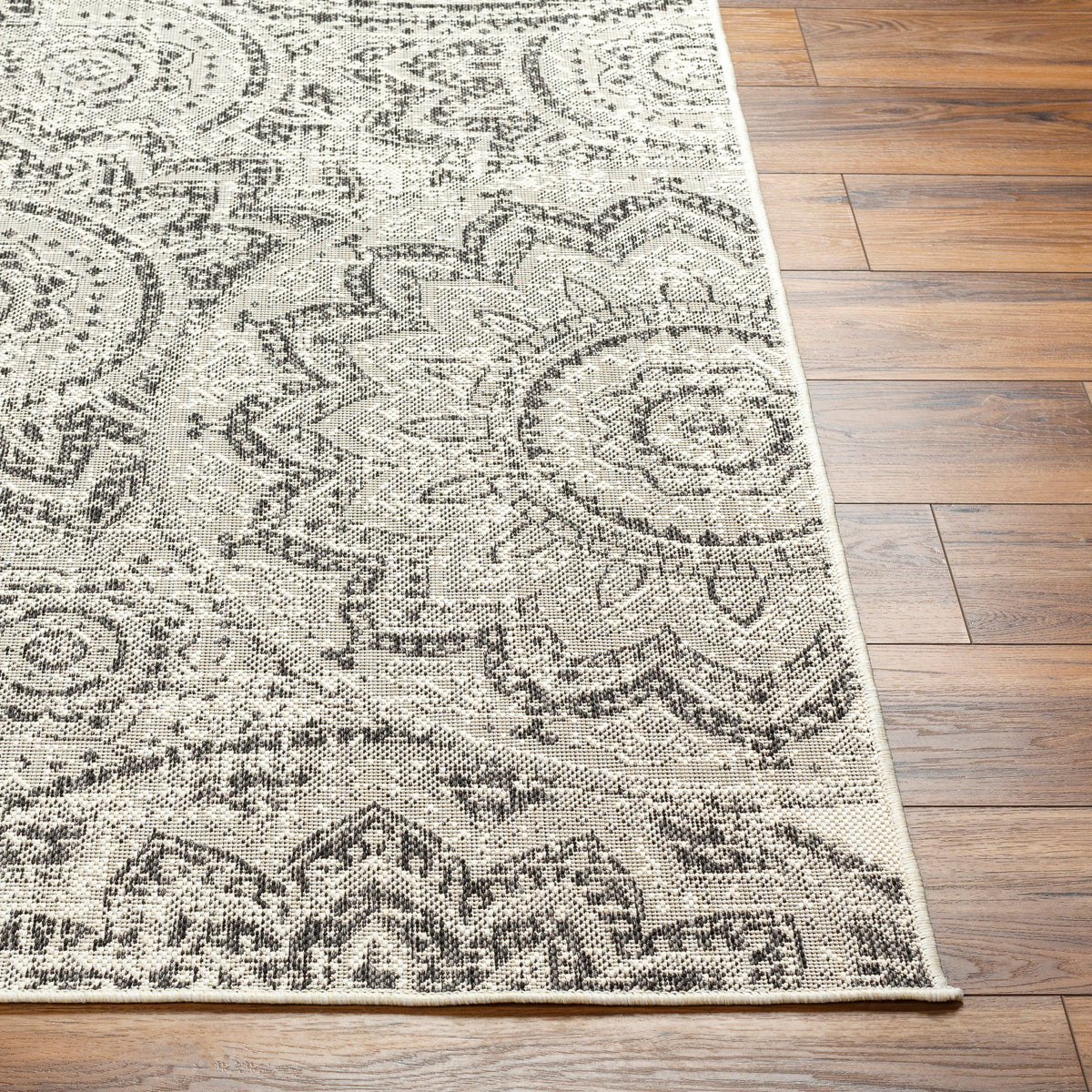 Surya Ravello Rvl-2314 Ivory, Light Beige, Light Gray, Black Rug.