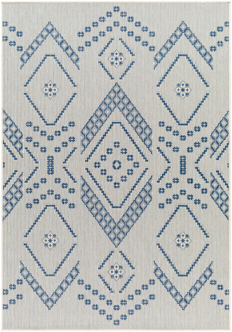 Surya Ravello Rvl-2324 Ivory, Light Beige, Denim, Dark Blue Rug.