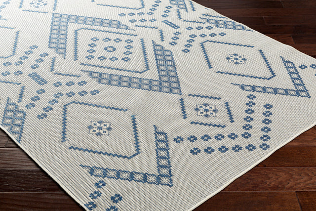 Surya Ravello Rvl-2324 Ivory, Light Beige, Denim, Dark Blue Rug.