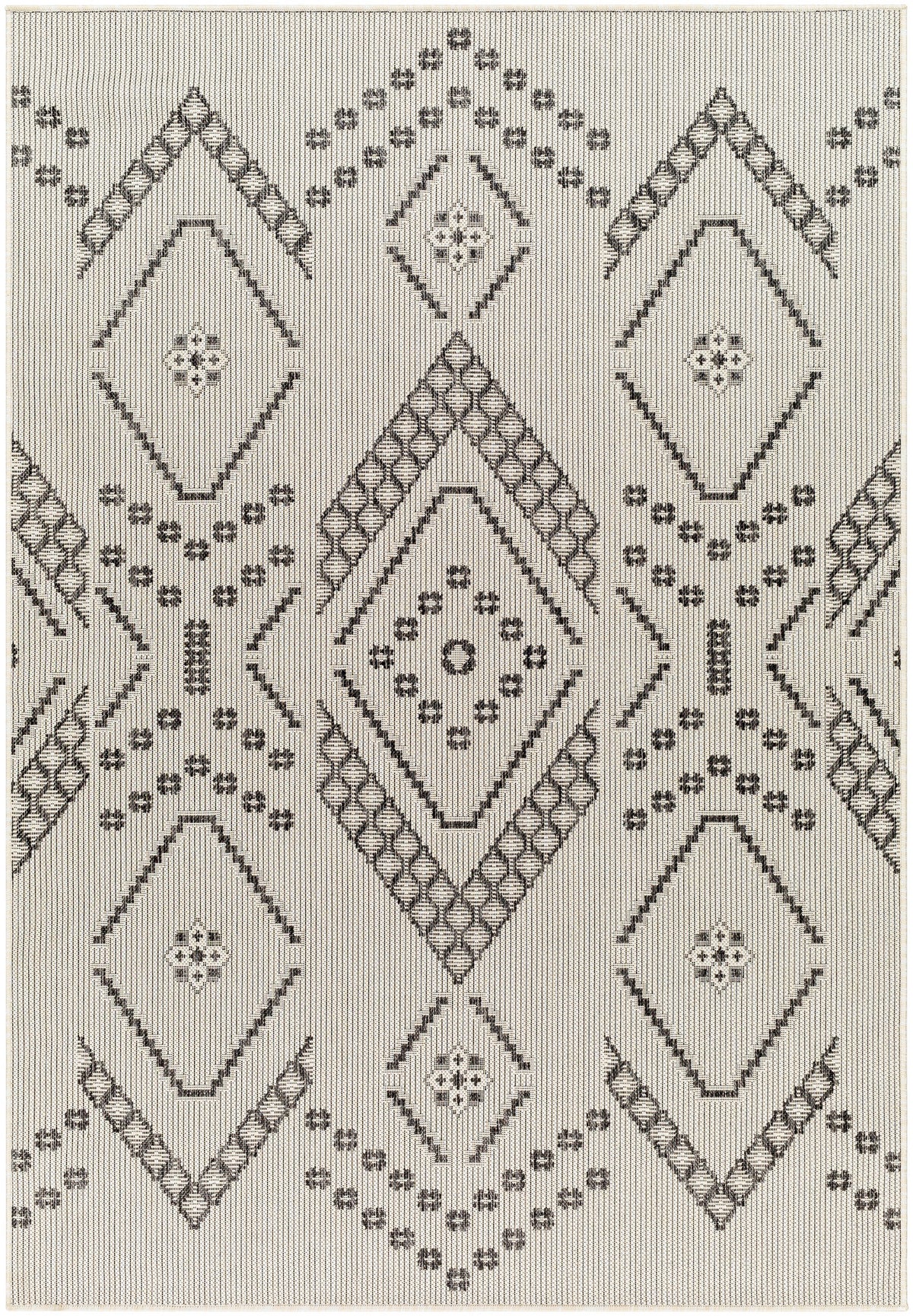 Surya Ravello Rvl-2326 Ivory, Light Beige, Light Gray, Black Rug.