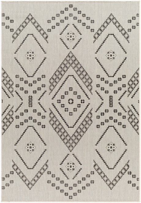 Surya Ravello Rvl-2326 Ivory, Light Beige, Light Gray, Black Rug.