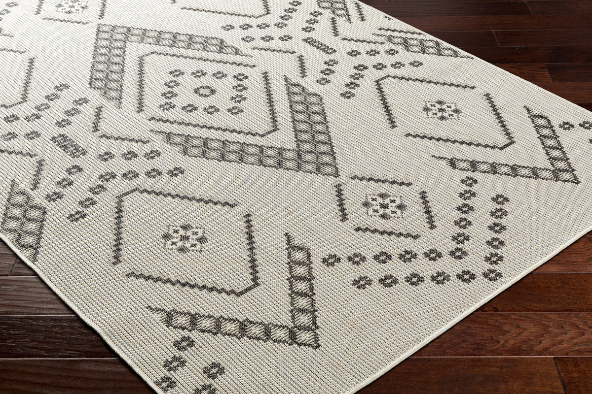Surya Ravello Rvl-2326 Ivory, Light Beige, Light Gray, Black Rug.