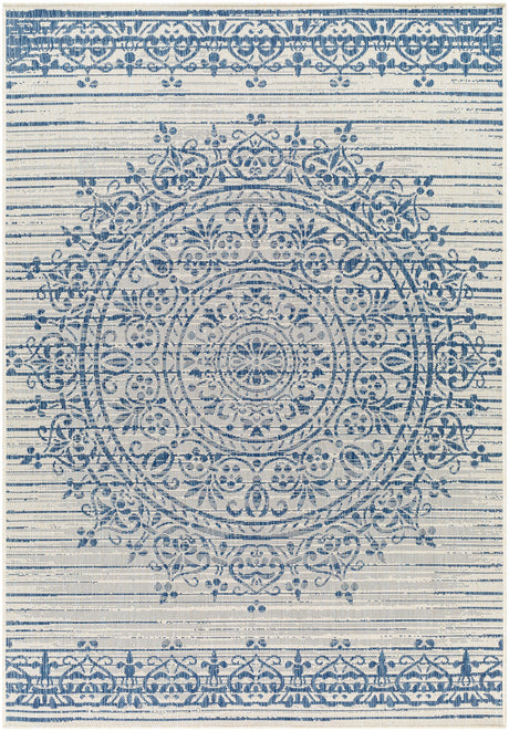 Surya Ravello Rvl-2330 Ivory, Light Beige, Denim, Dark Blue Rug.