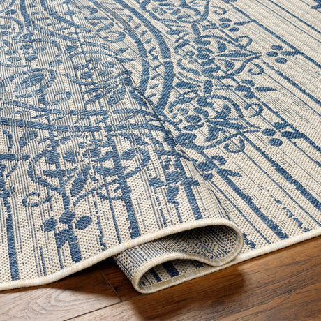 Surya Ravello Rvl-2330 Ivory, Light Beige, Denim, Dark Blue Rug.