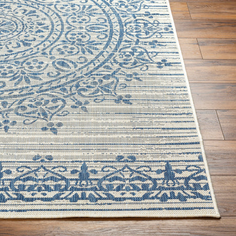 Surya Ravello Rvl-2330 Ivory, Light Beige, Denim, Dark Blue Rug.