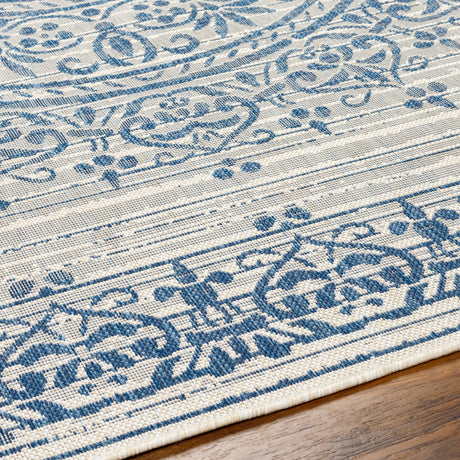 Surya Ravello Rvl-2330 Ivory, Light Beige, Denim, Dark Blue Rug.