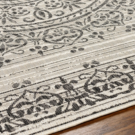 Surya Ravello Rvl-2332 Ivory, Light Beige, Light Gray, Black Rug.
