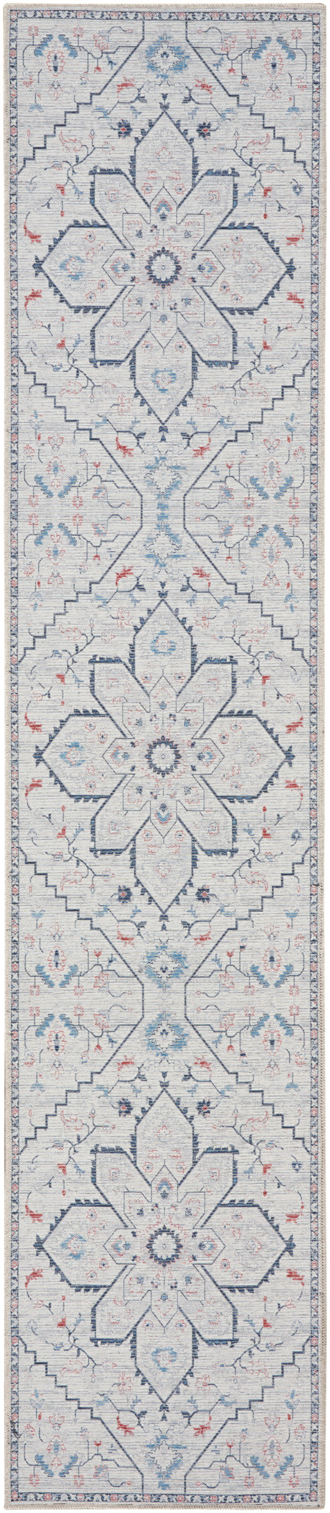 Nourison Machine Washable Series 1 X Nicole Curtis Sr110 Ivory Blue Area Rug