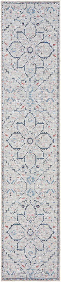 Nourison Machine Washable Series 1 X Nicole Curtis Sr110 Ivory Blue Area Rug