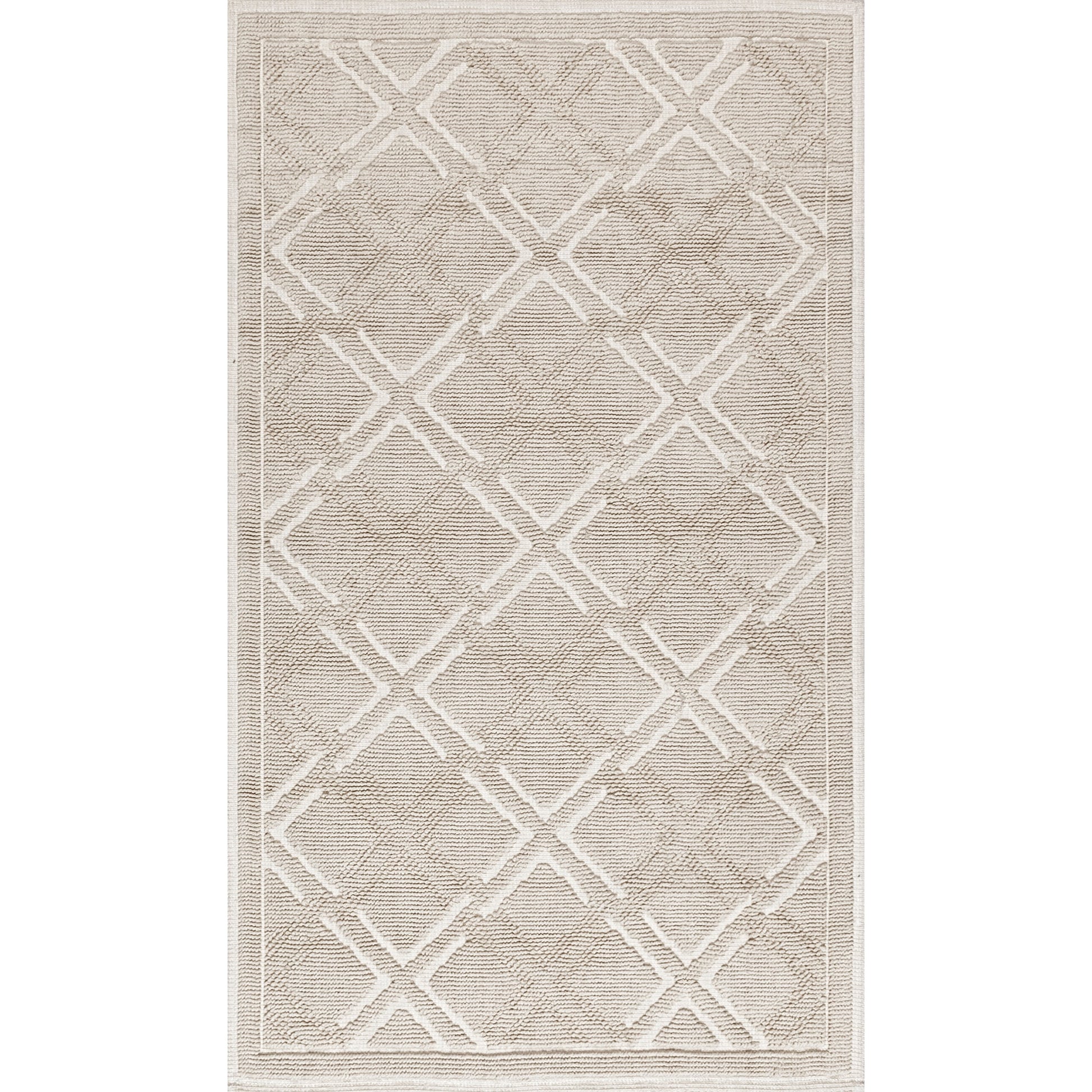 Nuloom Sheridan Textured Diamond Psko01B Ivory Area Rug