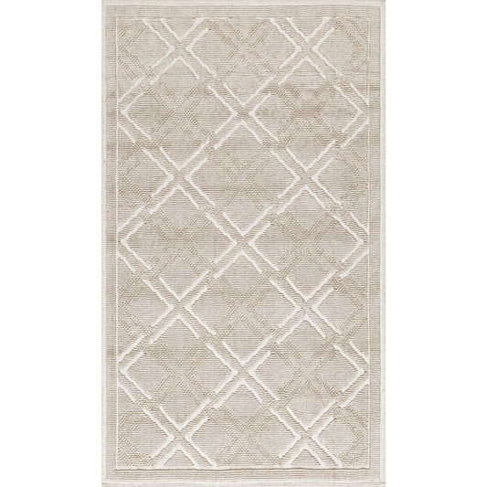 Nuloom Sheridan Textured Diamond Psko01B Ivory Area Rug