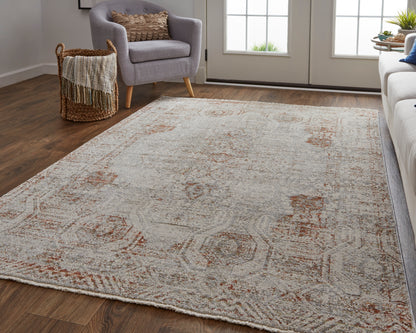 Feizy Kaia Kai39Gkf Tan/Ivory/Orange Area Rug