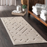 Nuloom Hudson Abstract Maze Psko02B Ivory Area Rug