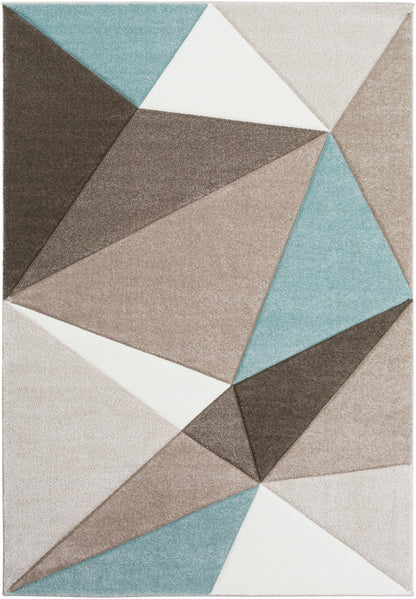 Surya Santa Monica Sac-2304 Taupe, Dark Brown, Aqua, White Rugs