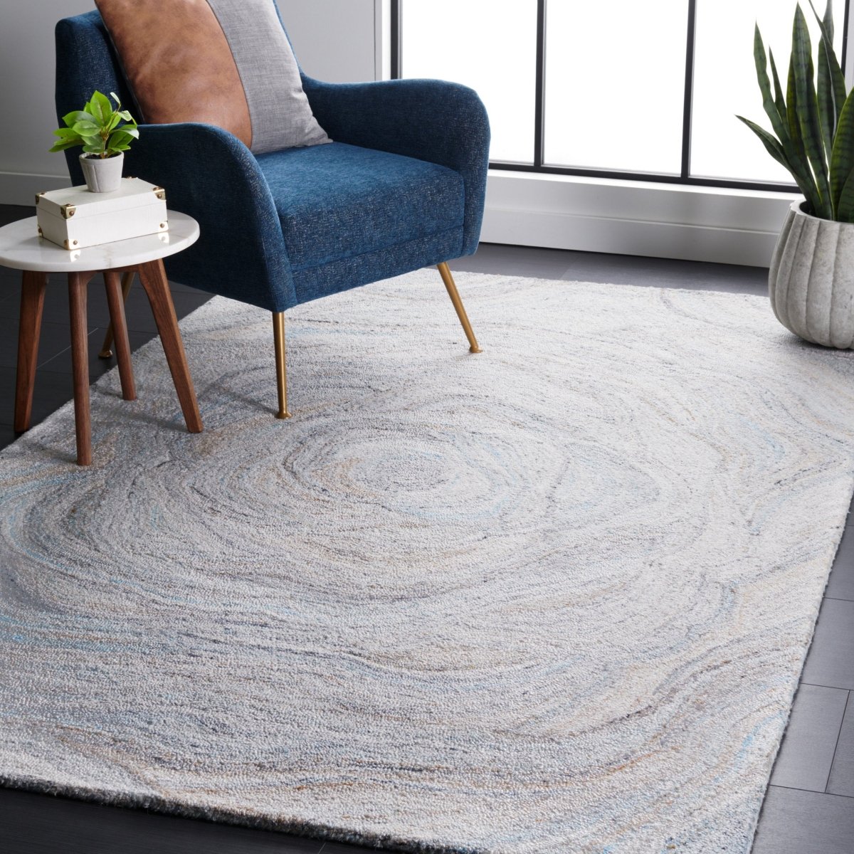 Safavieh Abstract Abt148M Beige/Blue Rug.